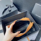 LOU MINI CAMERA BAG 19 IN MANGO ORANGE CAVIAR PATTERN CALFSKIN GOLD HARDWARE