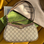オフィディア GG スモール 25 ハンドバッグ ベージュ＆エボニー シュプリーム キャンバス