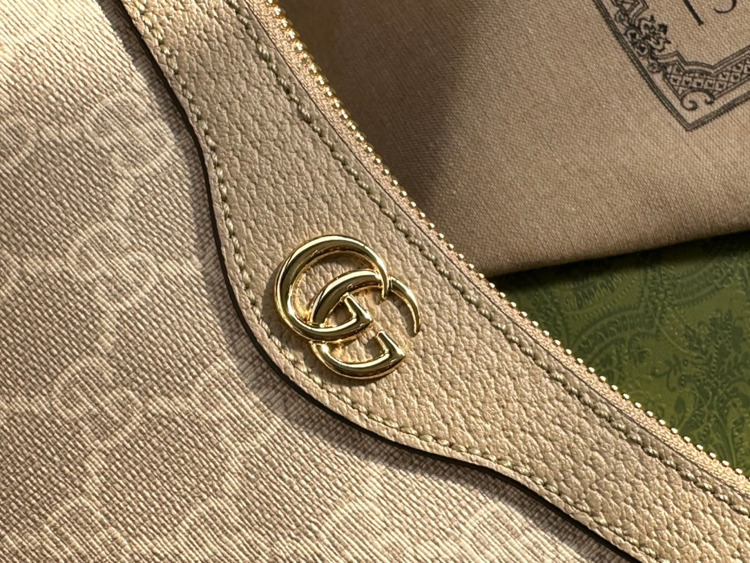 オフィディア GG スモール 25 ハンドバッグ ベージュ＆ホワイト シュプリーム キャンバス