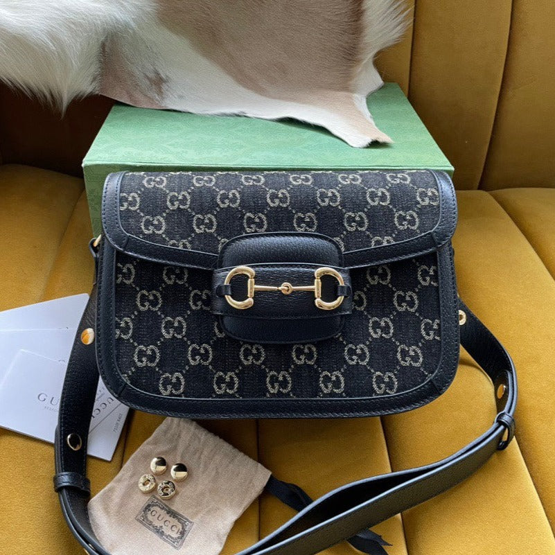 GGホースビット 1955 サドルバッグ 25 ブラックキャンバス＆カーフスキン