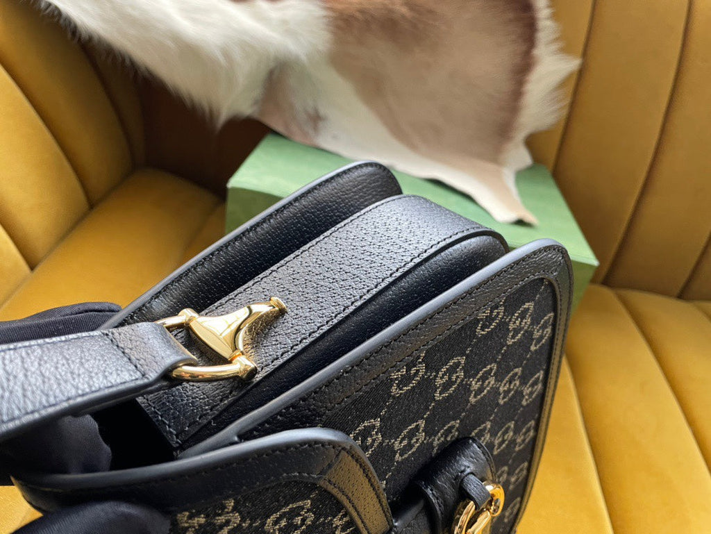 GGホースビット 1955 サドルバッグ 25 ブラックキャンバス＆カーフスキン