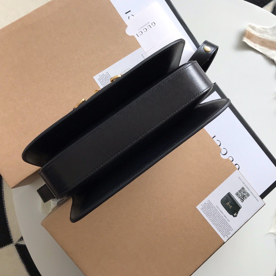 GGホースビット 1955 ミニバッグ 25 ブラックカーフスキン