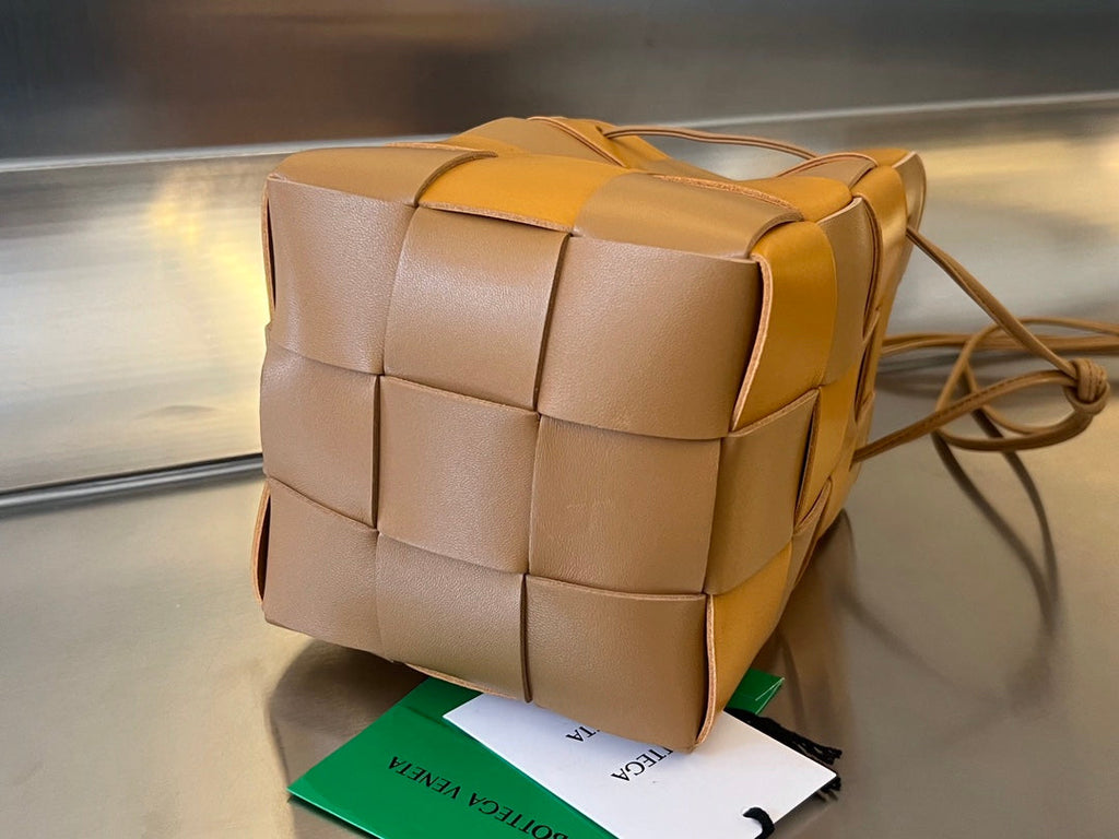 スモールカセットバケット 18インチ ブラウンミックスオレンジカーフスキン