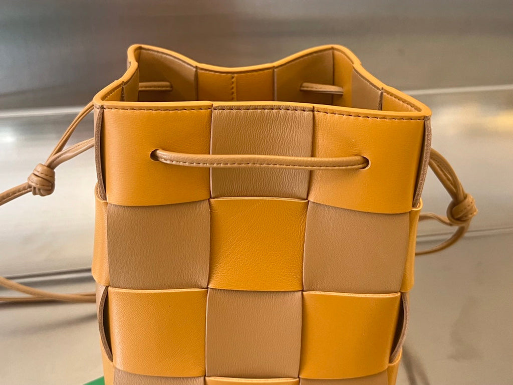 スモールカセットバケット 18インチ ブラウンミックスオレンジカーフスキン