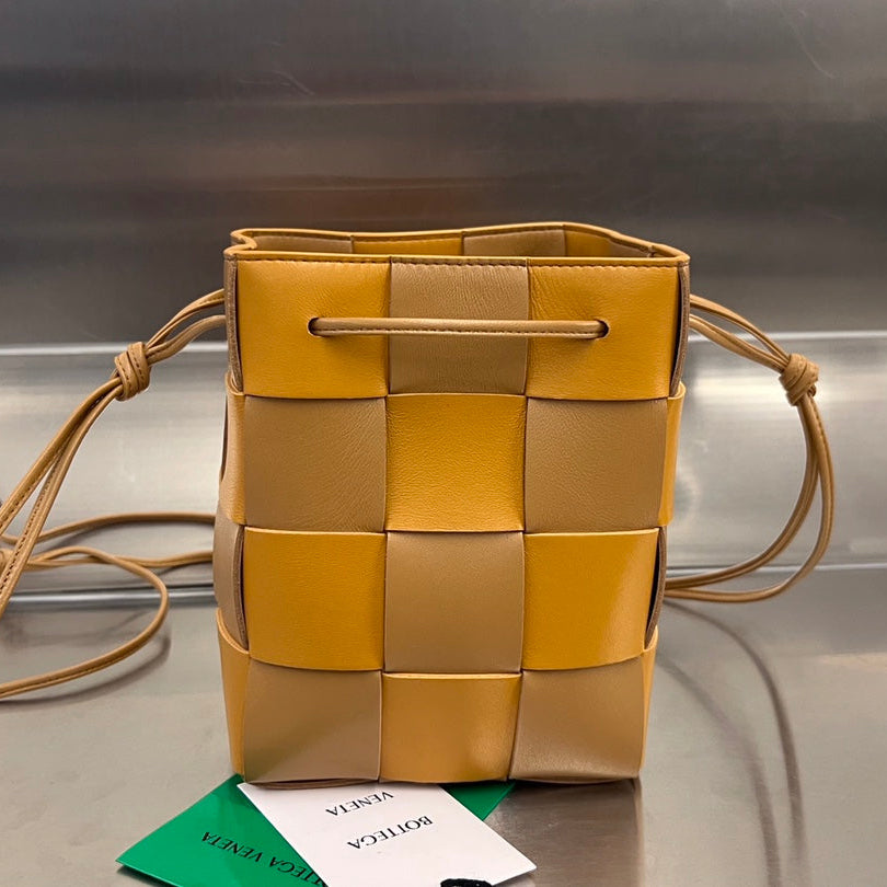 スモールカセットバケット 18インチ ブラウンミックスオレンジカーフスキン