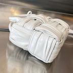 CANDY ARCO TOTE 20 IN WHITE SOFT LAMBSKIN