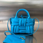 CANDY ARCO TOTE 20 IN CERULEAN BLUE SOFT LAMBSKIN