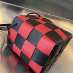 スモールカセットバケット 18インチ レッドミックスブラックカーフスキン