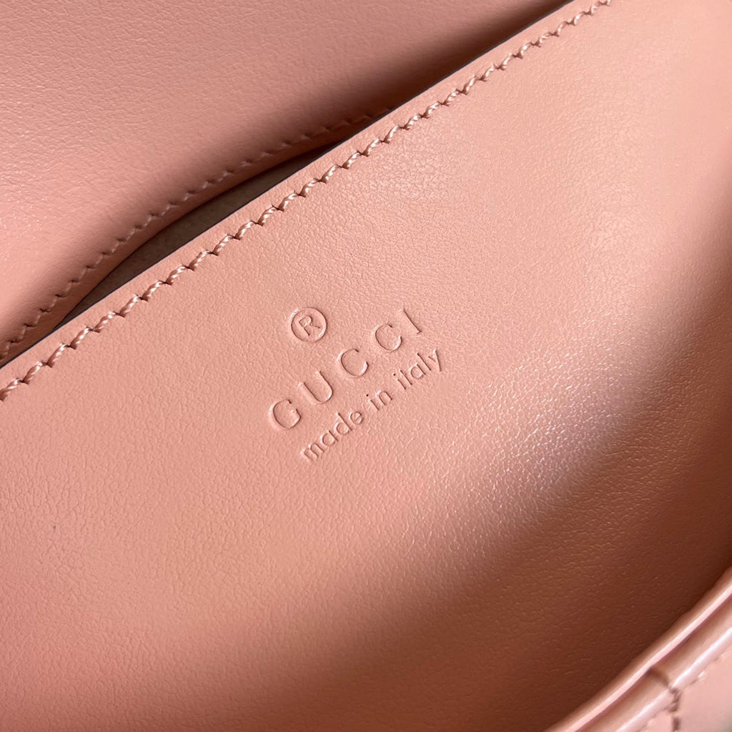 GG MARMONT MINI 21 CLASSIC BAG IN PEACH PINK CALFSKIN