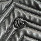 GG MARMONT LARGE 38 TOTE IN BLACK CALFSKIN