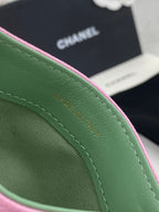 CCカードホルダー 19.5 ピンク グレインカーフスキン ゴールドアイコン