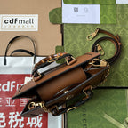 DIANA MEDIUM TOTE BAG 27 IN BROWN CALFSKIN BAMBOO HANDLES