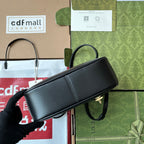 乗馬スタイル ショルダーバッグ 21インチ ブラック カーフスキン ゴールド金具