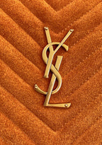 ルー カメラバッグ 23 スペイン産オレンジスエードとブラウンカーフスキントリム