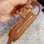 ルー カメラバッグ 23 スペイン産オレンジスエードとブラウンカーフスキントリム