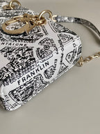 ミディアム D-JOY 26 バッグ（ブラック/ホワイトカーフスキン）