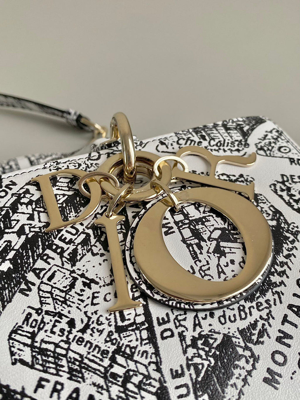 ミディアム D-JOY 26 バッグ（ブラック/ホワイトカーフスキン）