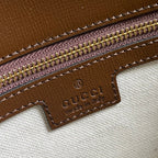 MESSENGER BAG 25 IN BEIGE CANVAS ANG BROWN CALFSKIN