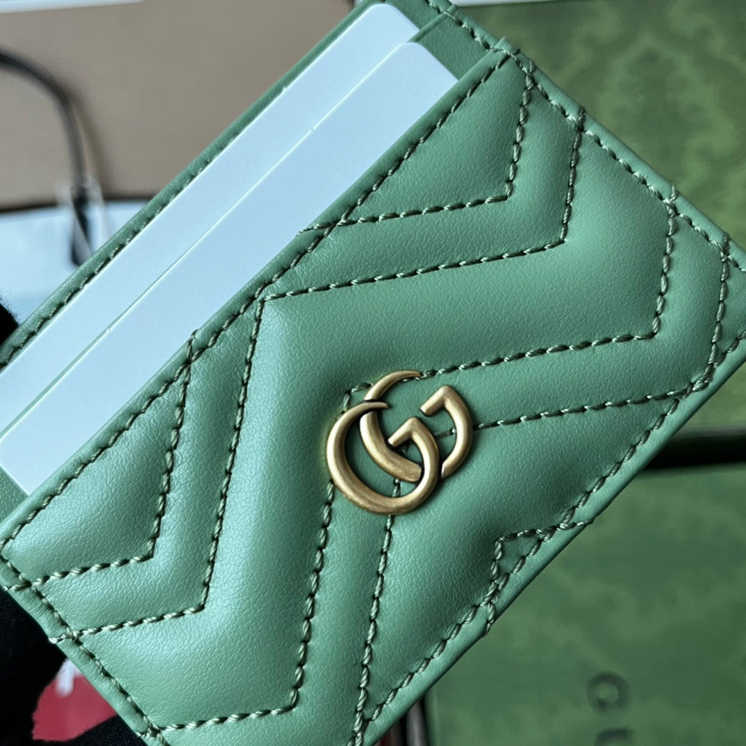 マーモント キルティングカードケース 10枚セット ライトグリーン ラムスキン