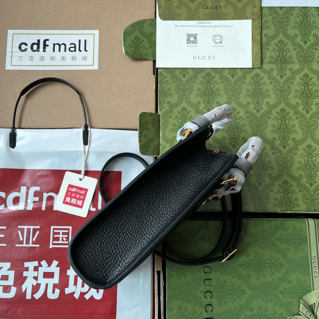 ダイアナ トートバッグ 19 ブラック ラムスキン バンブーハンドル