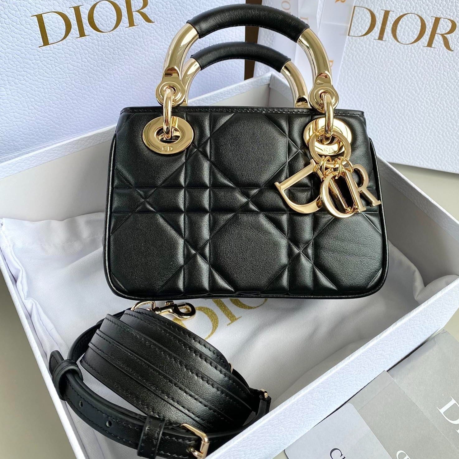 ミニ レディ 19 バッグ（ブラック ラムスキン）