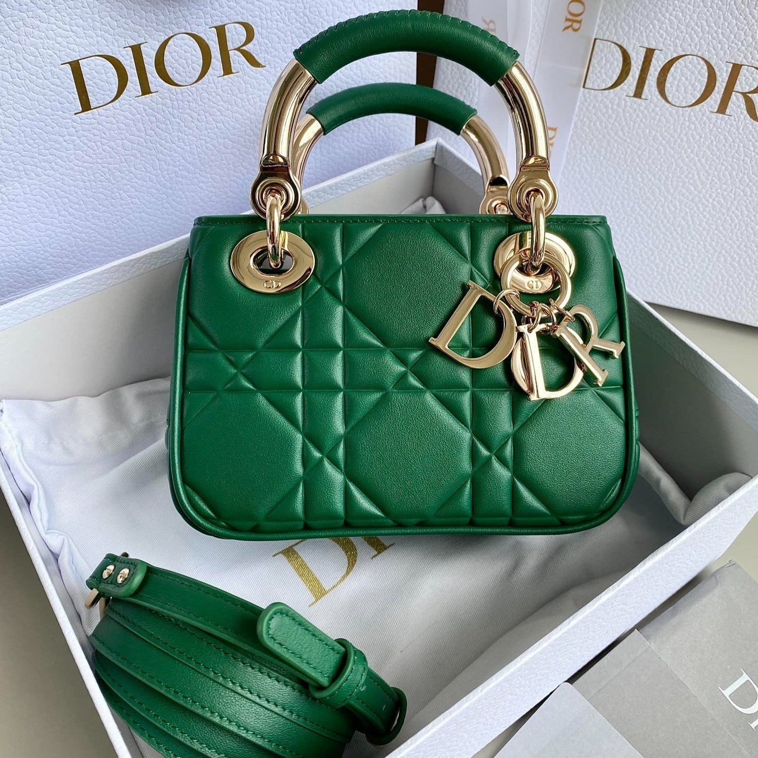 ミニ レディ 19 フォレストグリーン ラムスキン