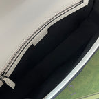 プチ スモール ショルダーバッグ 27インチ ブラック×ホワイト カーフスキン