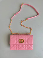 MINI CHAIN BAG 17 IN LIGHT PINK CALFSKIN