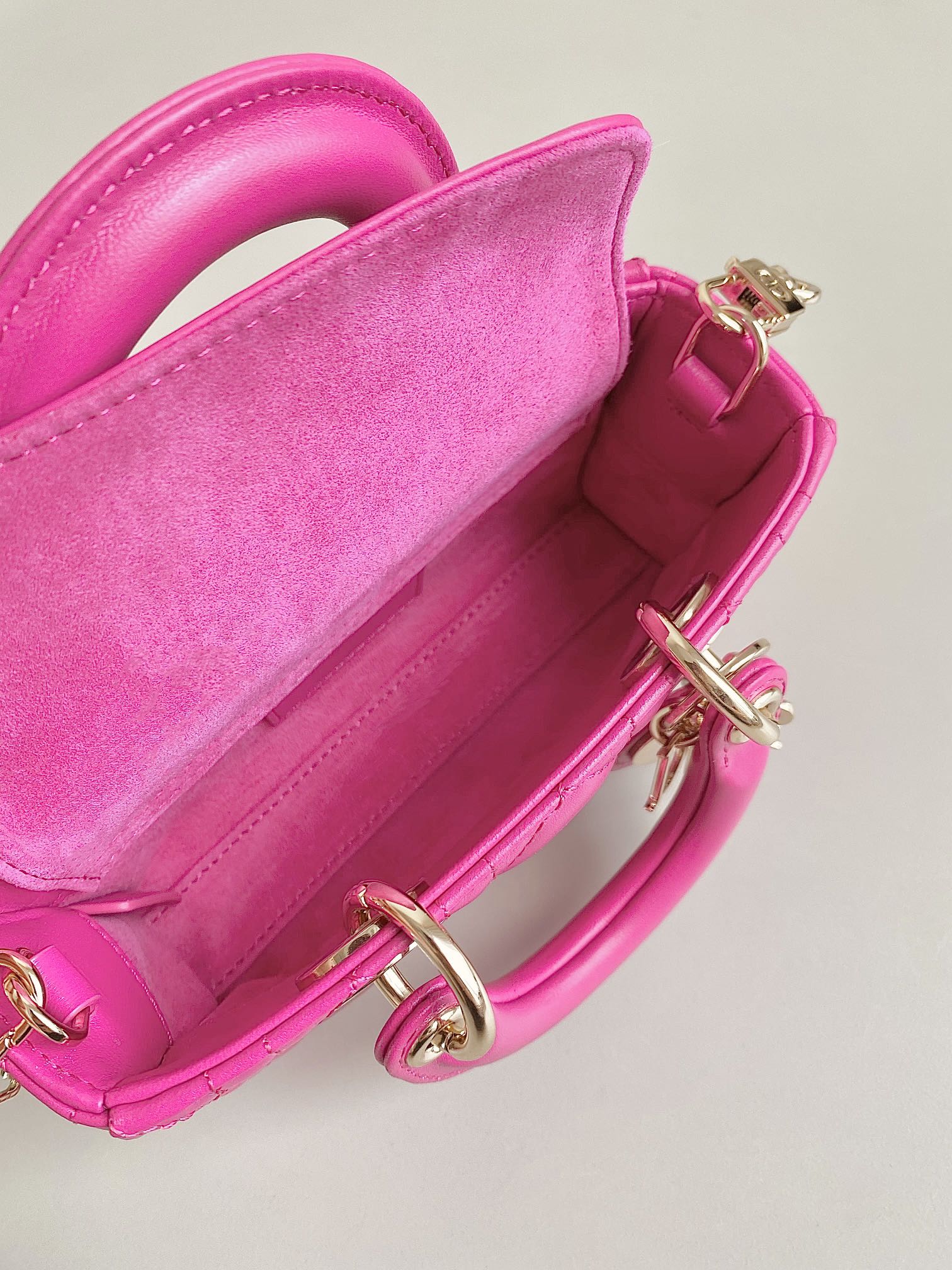 MINI D-JOY BAG 17 IN HOT PINK LAMBSKIN