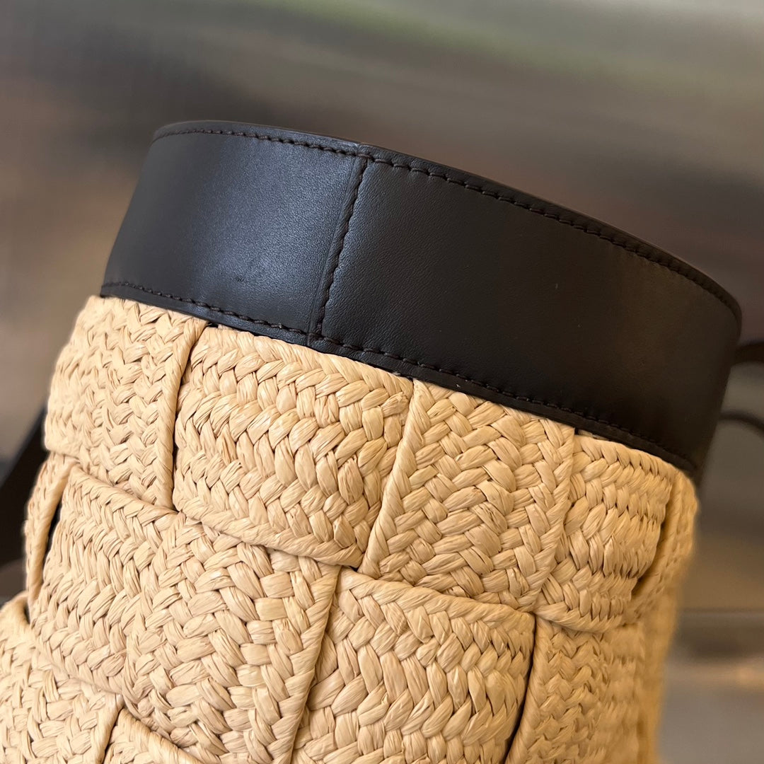 カセット 44 トートバッグ ベージュ＆ブラック ビスコース