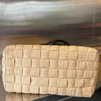 CASSETTE 44 TOTE BEIGE AND BLACK VISCOSE