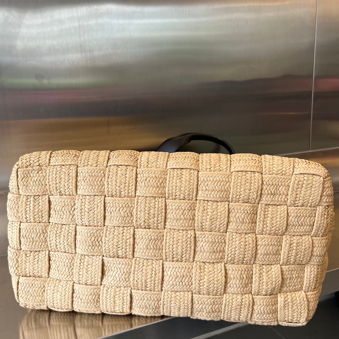 カセット 44 トートバッグ ベージュ＆ブラック ビスコース