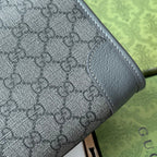 OPHIDIA MESSENGER BAG 35 IN GREY BLACK GG CALFSKIN