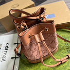 GG オフィディア ミニ 19 バケット ライトピンク キャンバス＆カーフスキン