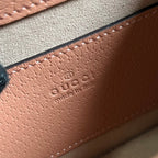 GG OPHIDIA MINI 17 HANDBAG IN LIGHT PINK CANVAS