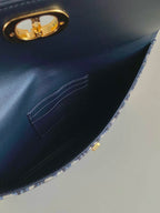 CD 30 ブルー オブリーク ジャカード クラッチバッグ