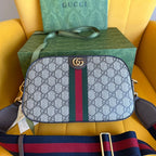 GGオフィディア スモール 24 ベージュキャンバス＆ブラウンカーフスキン