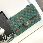 CC ミディアム 25 クラシックバッグ（グリーンフォレストウールツイード）