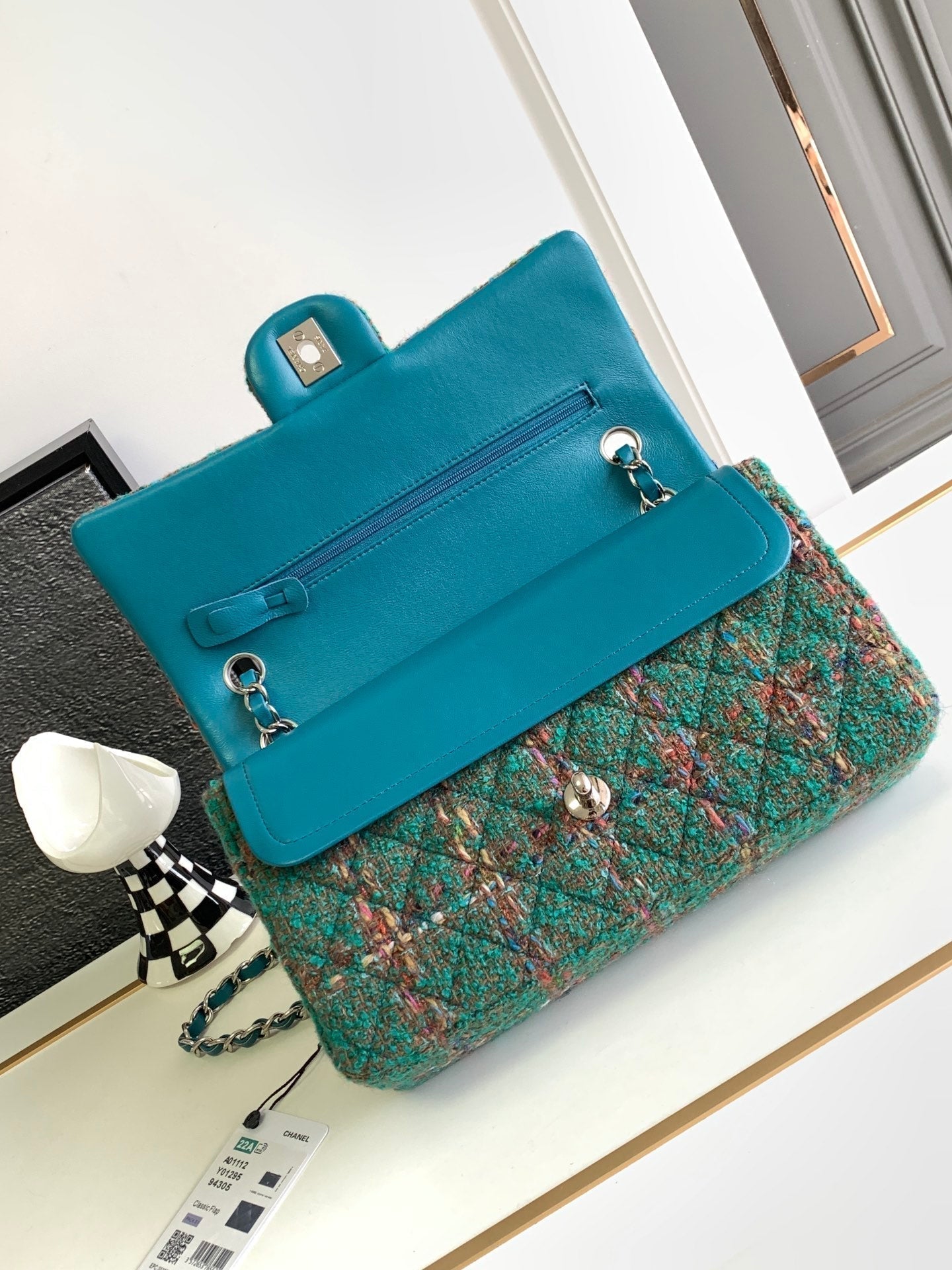 CC ミディアム 25 クラシックバッグ（グリーンフォレストウールツイード）