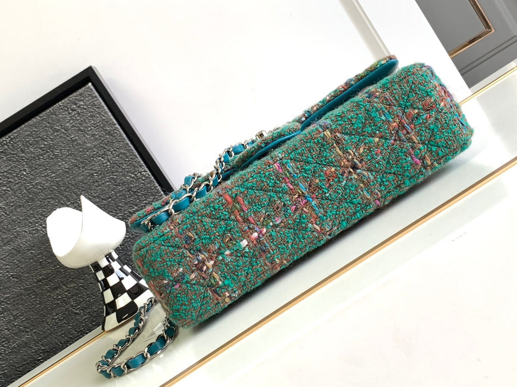 CC ミディアム 25 クラシックバッグ（グリーンフォレストウールツイード）