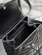 LOU バックパック 26インチ ブラック キルティングカーフスキン シルバー金具