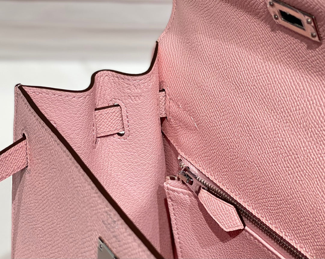 ケリー 25cm ローズサクラ スイフトカーフスキン シルバー金具