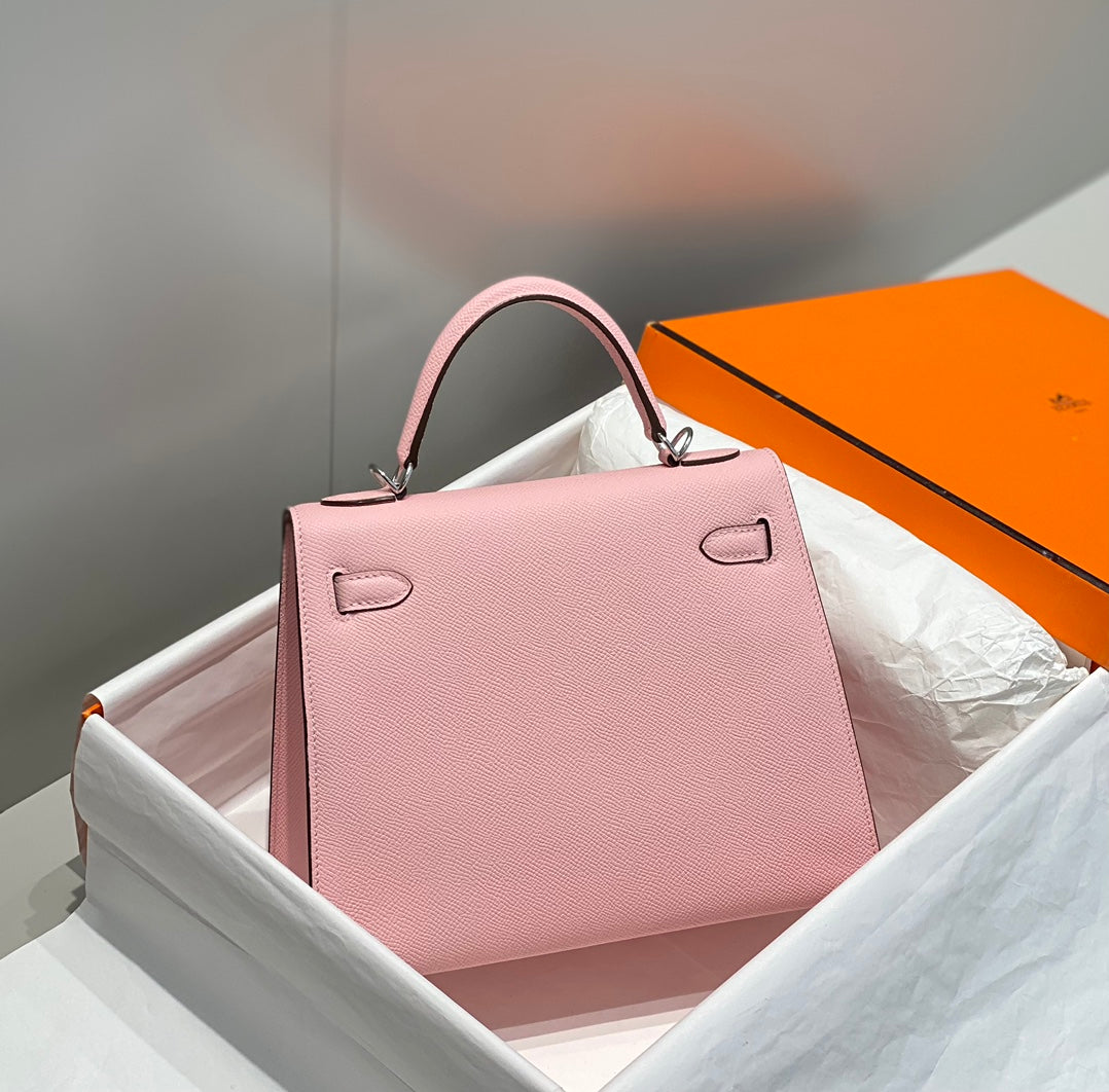 ケリー 25cm ローズサクラ スイフトカーフスキン シルバー金具