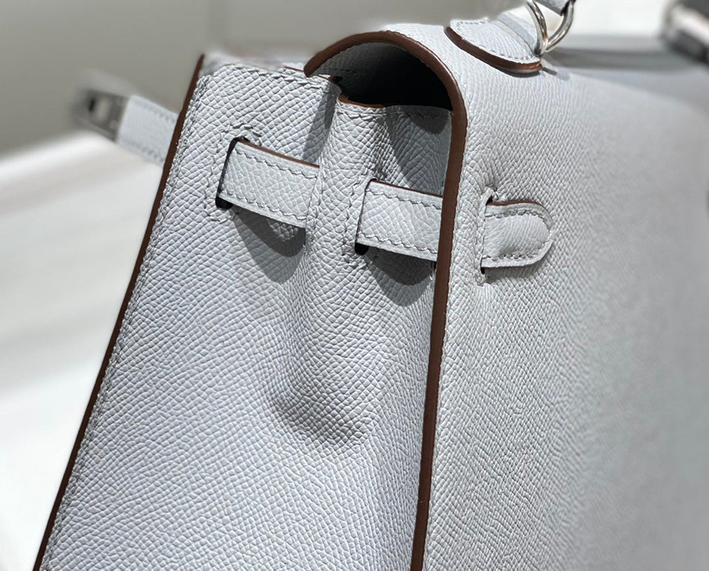 ケリー 25cm グリス ペルル エプソム カーフスキン パラジウム金具