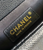 スモールボーイバッグ 20インチ ブラック ラムスキン ゴールド金具