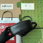 SMALL BLONDIE OVAL SHOULDER BAG 20 IN BLACK CALFSKIN