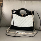 CC MINI 23 ショッピングバッグ（グロッシーブラック×ホワイトミックスカーフスキン）