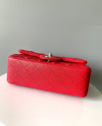 MINI RECTANGLE FLAP BAG 20CM RED CAVIAR SILVER HARDWARE
