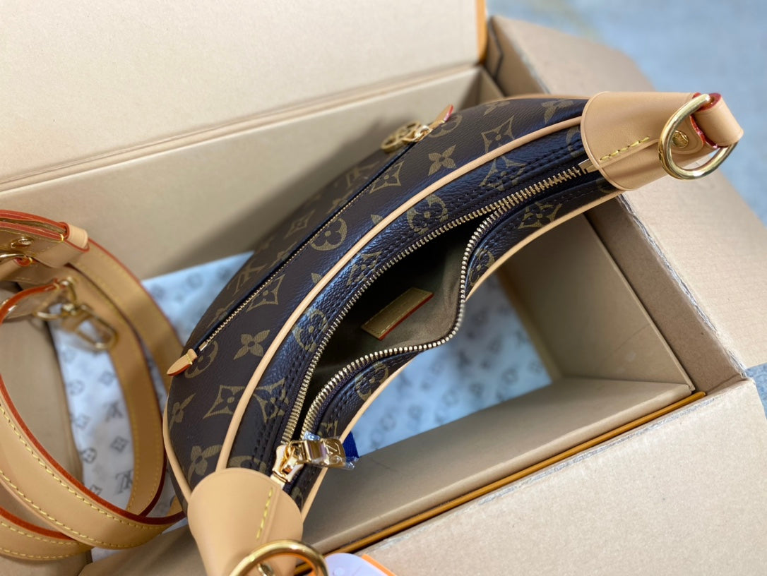 ループ 23 ブラウン モノグラム キャンバスとレザートリム