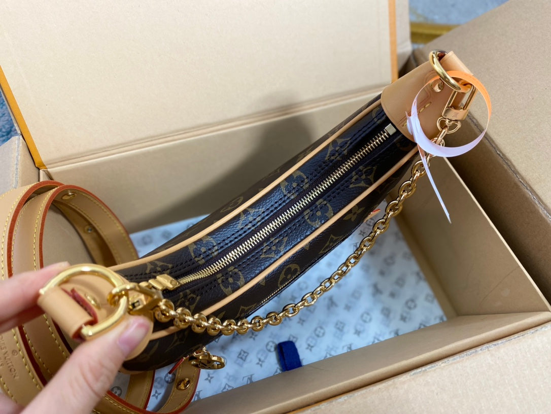 ループ 23 ブラウン モノグラム キャンバスとレザートリム